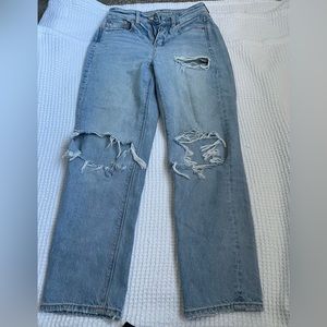 American Eagle Distressed High Waisted Mom Jeans
